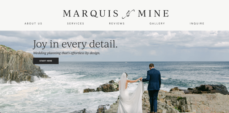 Preview image of Marquis and Mine homepage